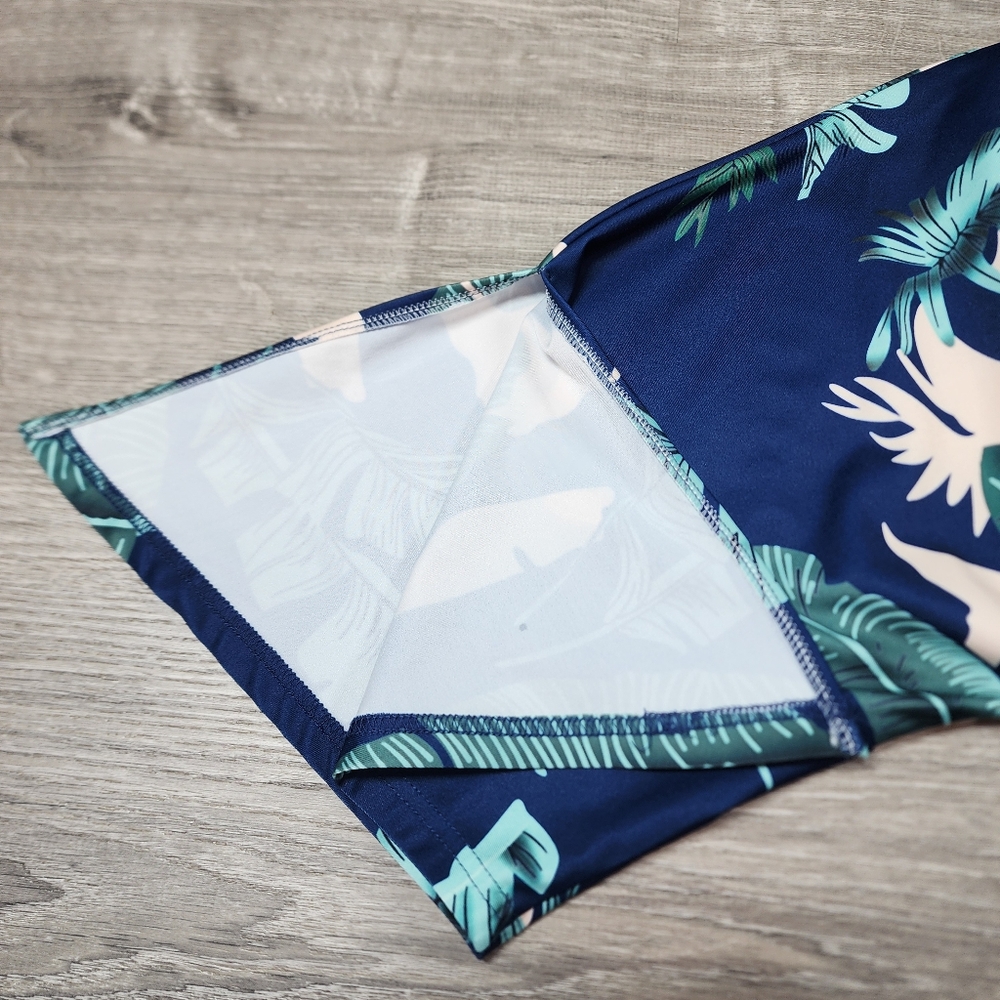 Tropical Navy Blue Floral Cover Up Dress Small - Picture 3 of 15